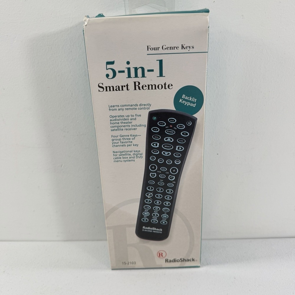 RadioShack 5-In-1 Universal Remote‎ Control 15-2103 NEW IN BOX